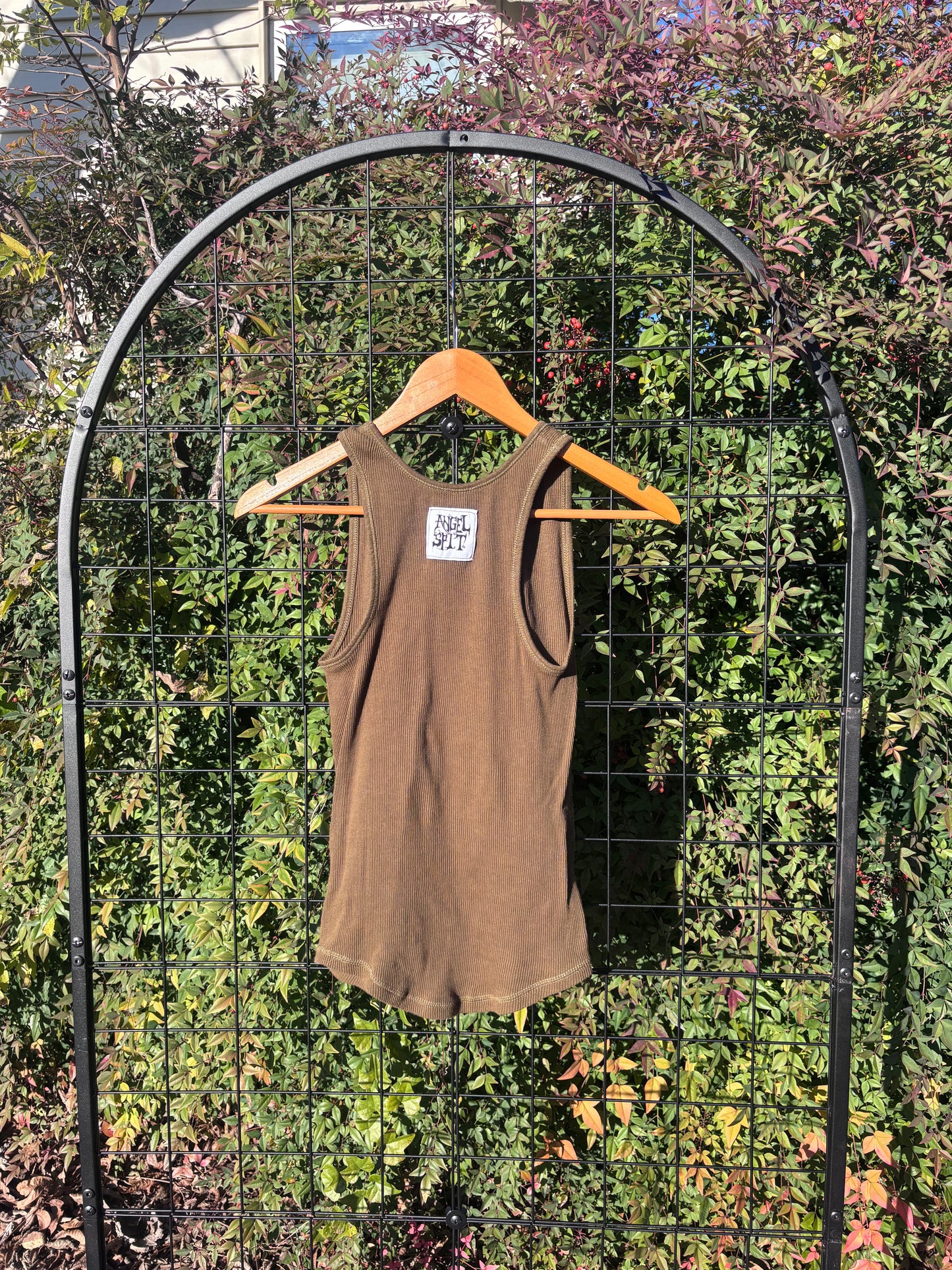 “i touched god” LA apparel dress + betty of arc olive fp tank + eddie bauer longsleeve for simmony