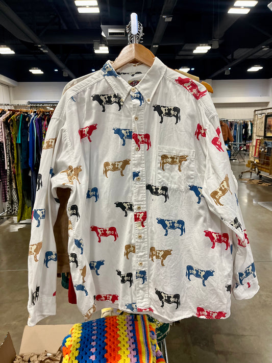 90s barn fly cow button up for cheyenne