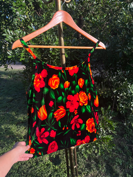 90s velvet floral tank for brandi