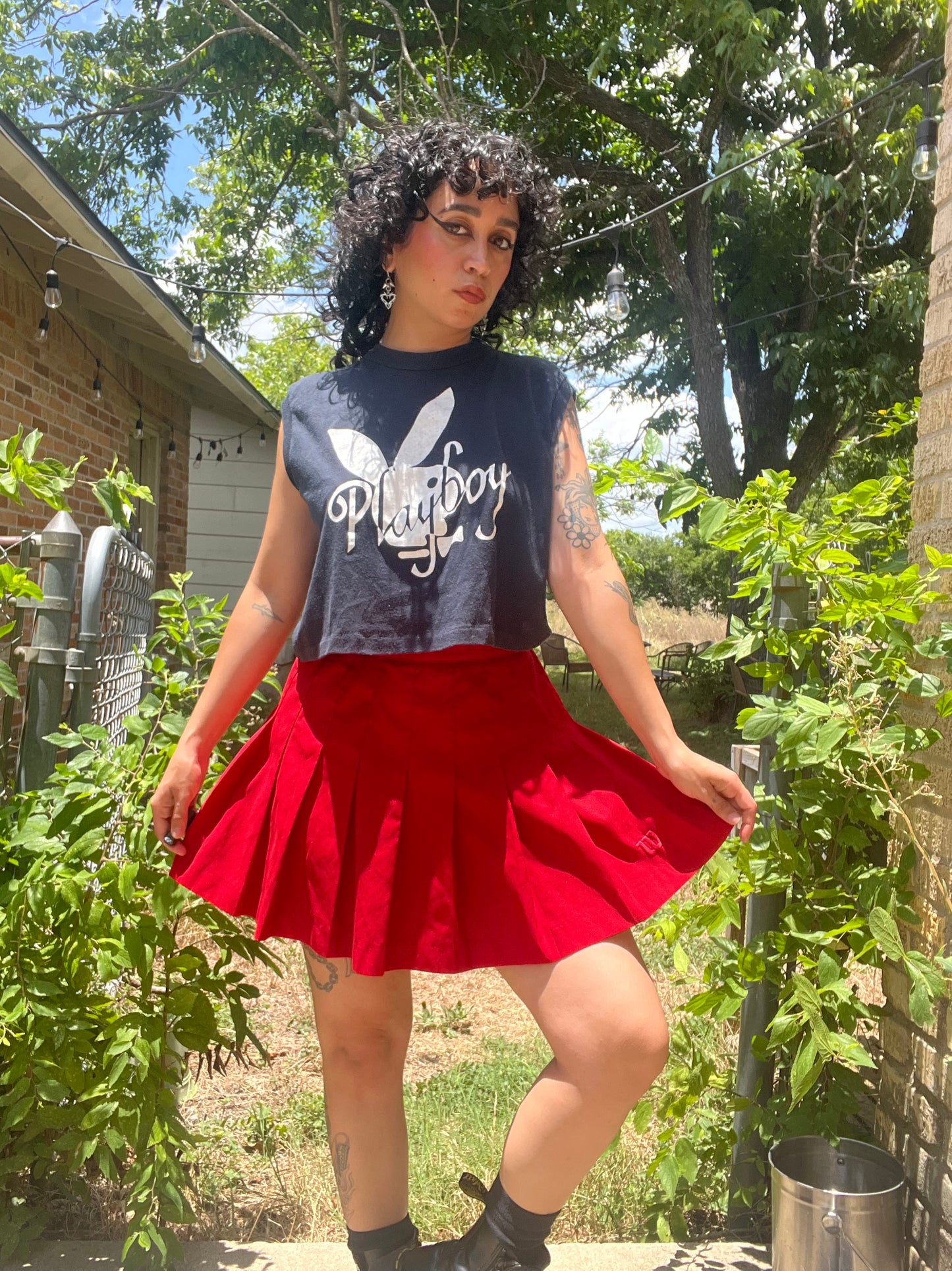 90s red wilsons tennis skirt for steph