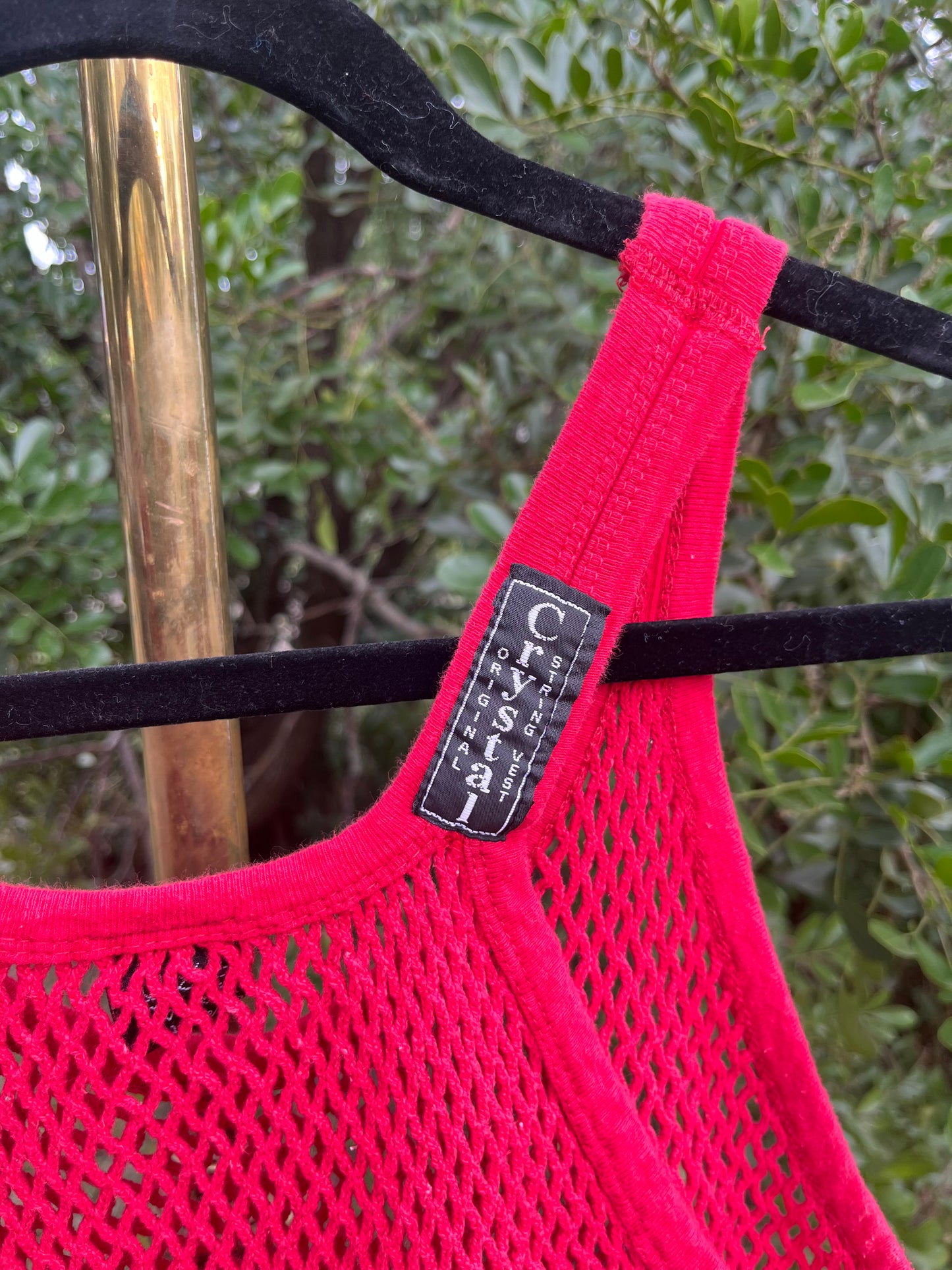 80s/90s red fishnet tank for jazlyn