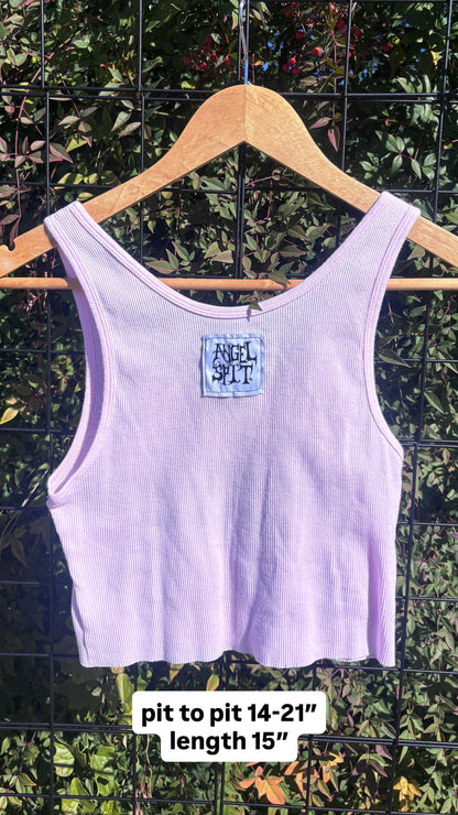 “i touched god” baby pink tank for fern