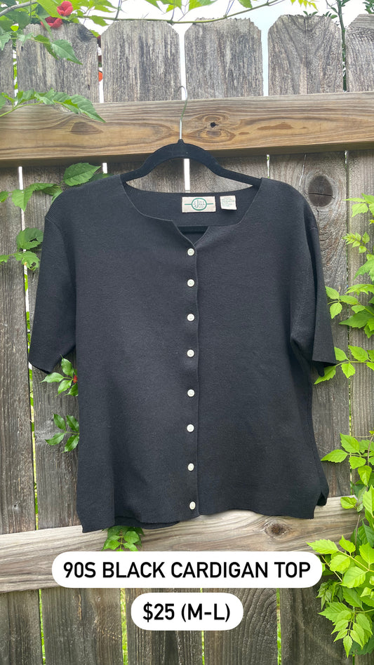 90s black cardigan top for julia