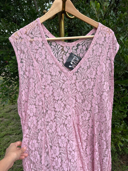90s pink lace maxi for libby