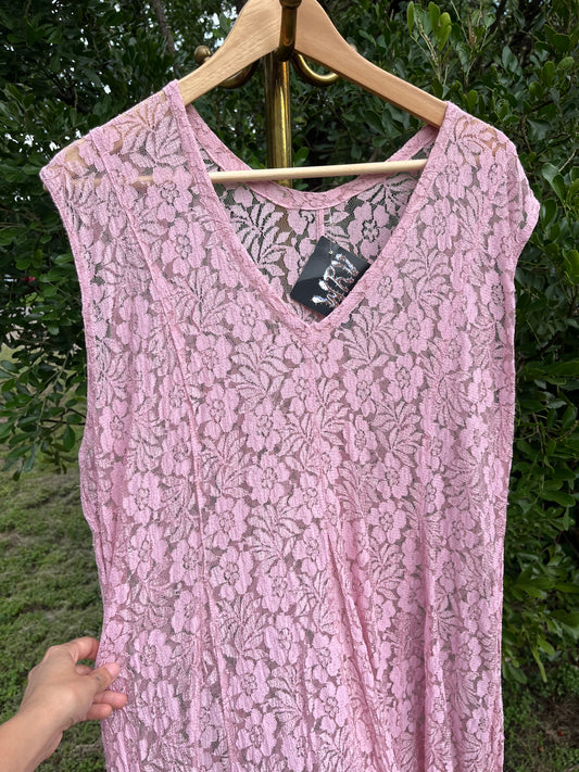90s pink lace maxi for libby