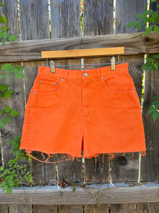 90s orange denim shorts for gabybee
