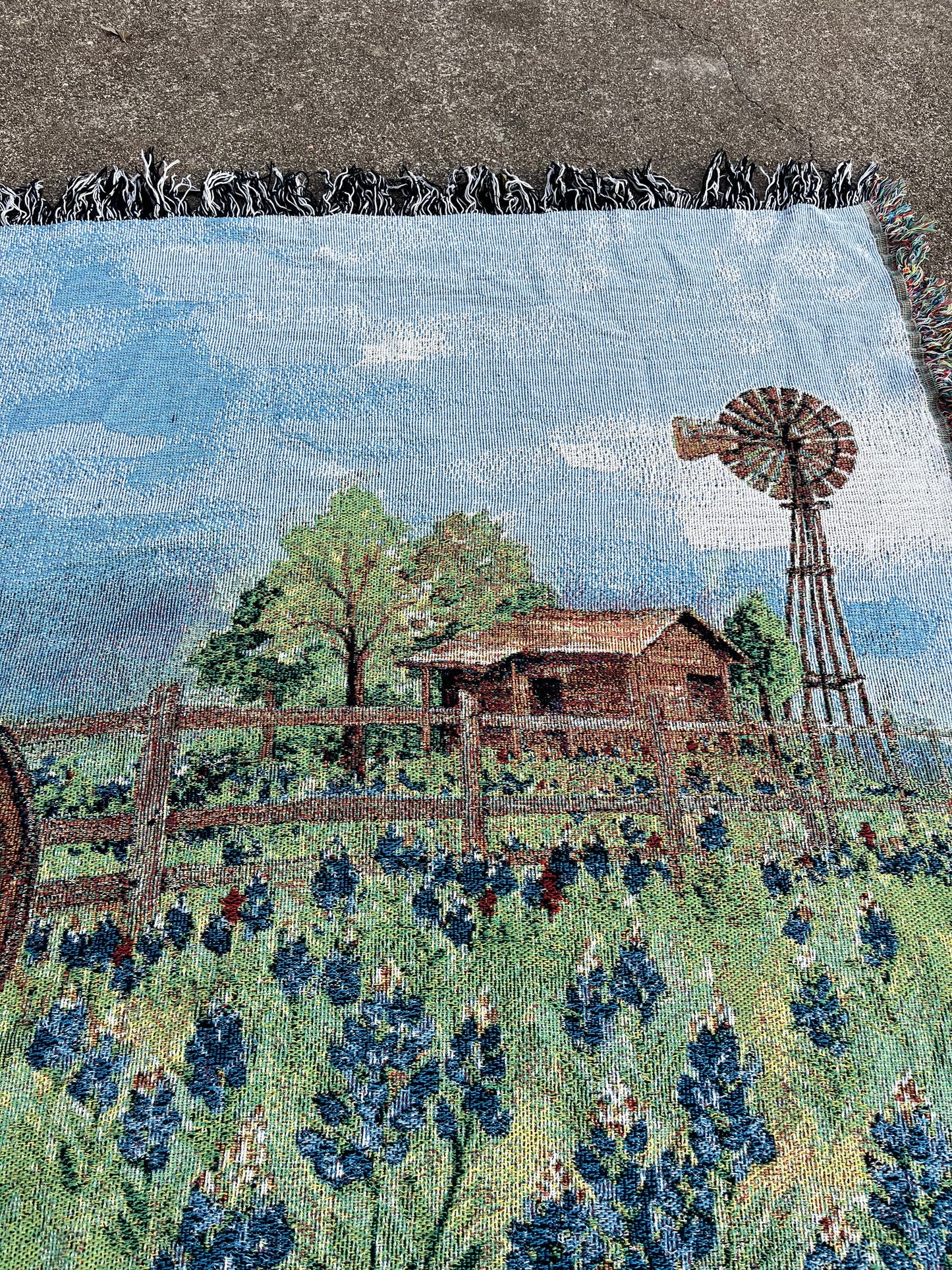 90s bluebonnet tapestry blanket for amnova