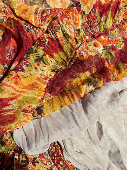 y2k romantic floral tiered dress for meg