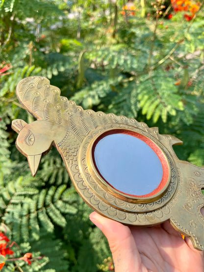 mcm slime green stash box + brass peacock mirror for kathleen