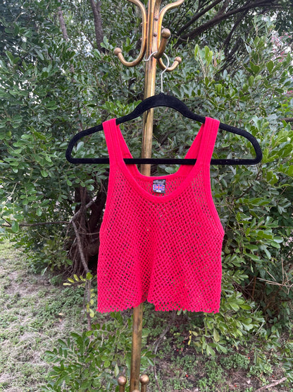 80s/90s red fishnet tank for jazlyn
