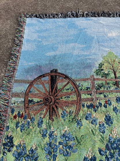90s bluebonnet tapestry blanket for amnova