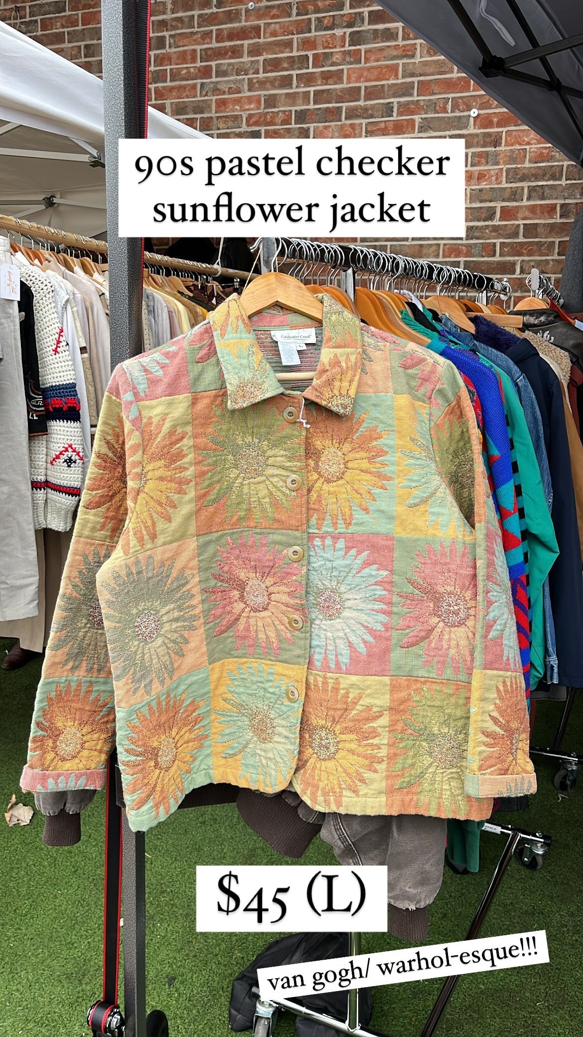 90s pastel sunflower jacket for tatum