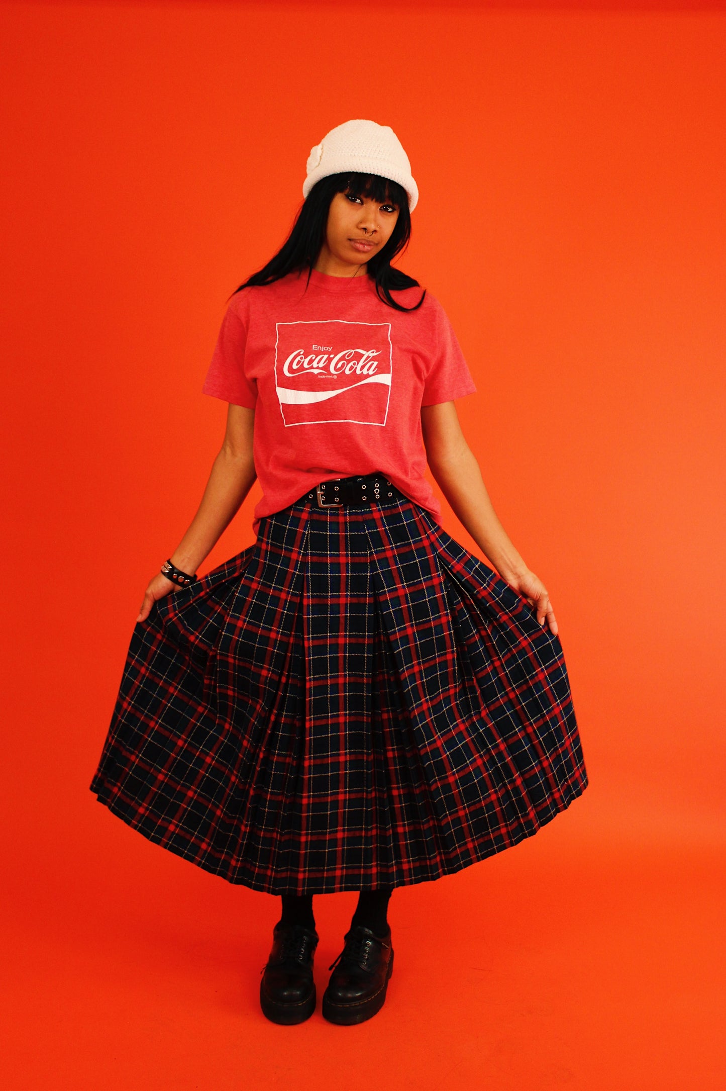 1980s Plaid Schoolgirl Skirt