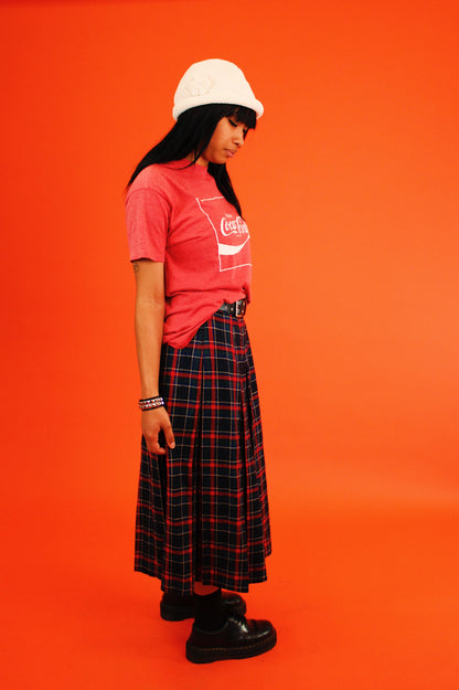 1980s Plaid Schoolgirl Skirt