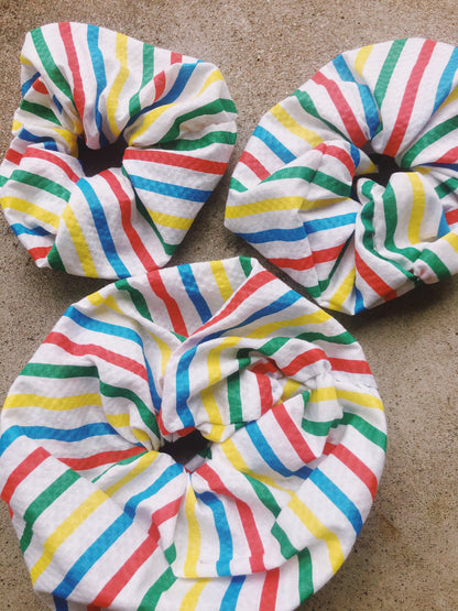 Rainbow Striped Scrunchies