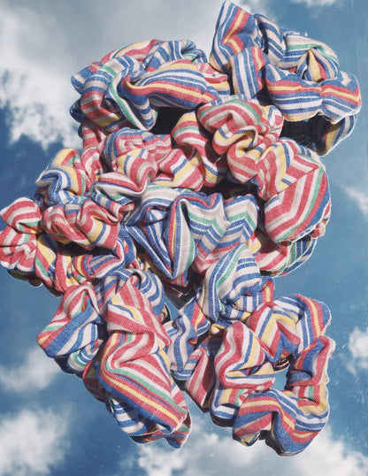 1970s Striped Cotton Scrunchies