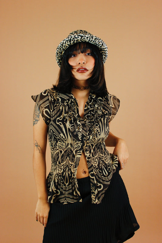 Y2K Mocha Swirl Top