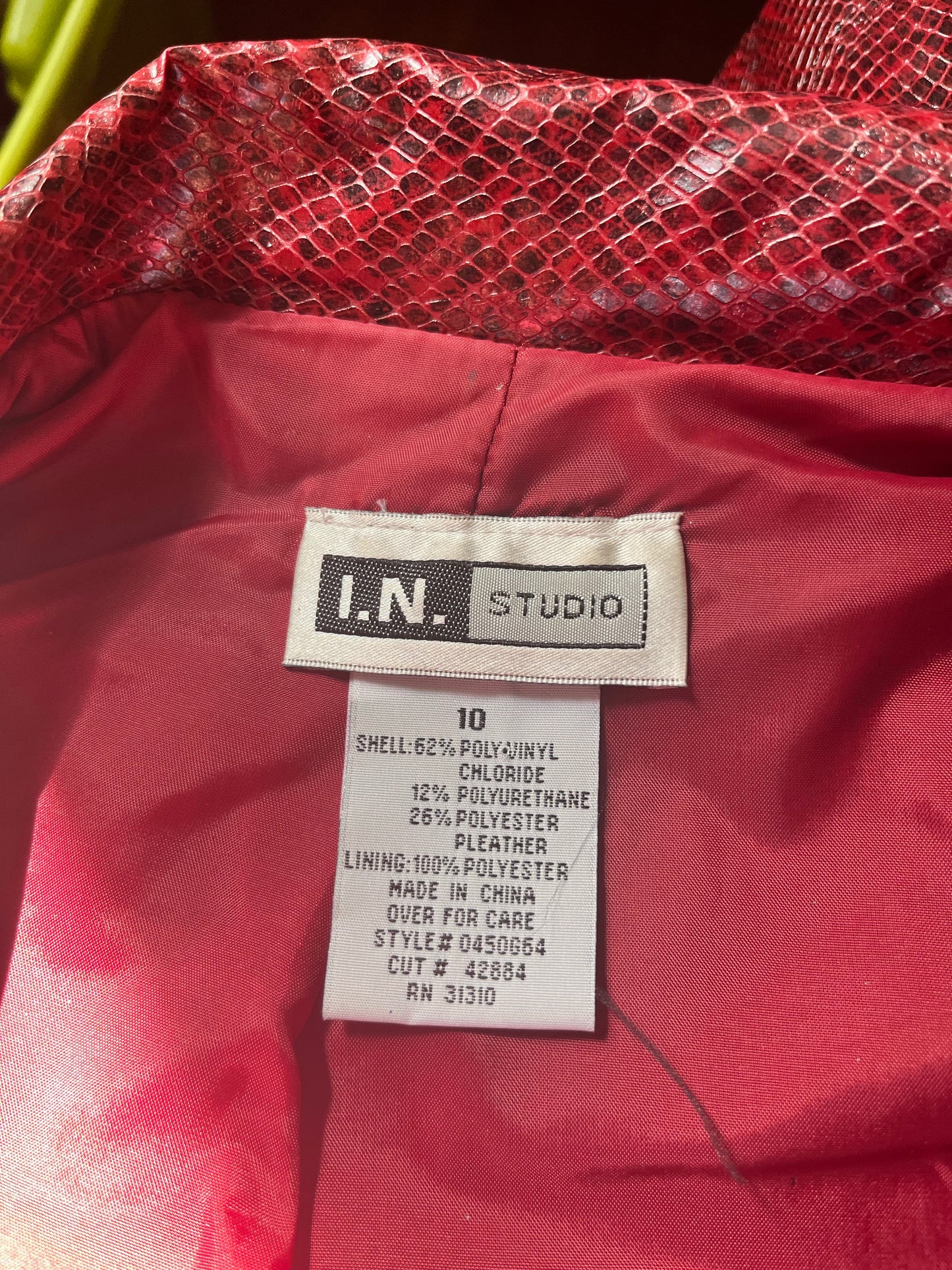 Y2K Faux Red Snakeskin Jacket