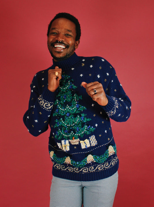 1980s/90s 3D Christmas Tree Sweater