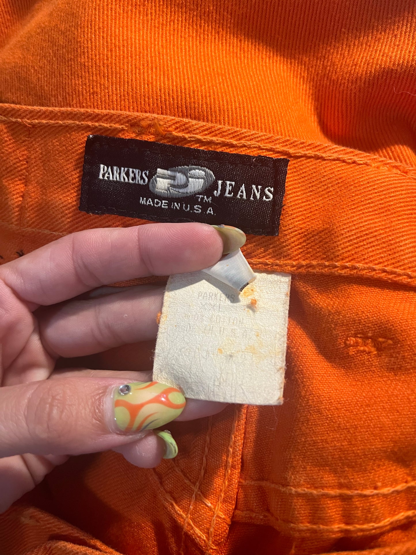 1990s Fire Orange Club Kid Jeans