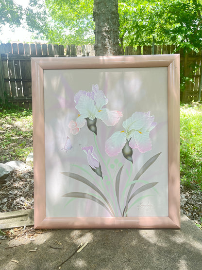 1980s Vaporwave Pastel Iris Oil Painting *LOCAL PICKUP ONLY*