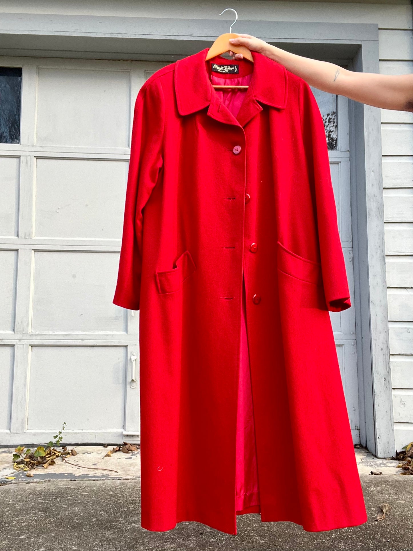 1980s Red Wool Trenchcoat