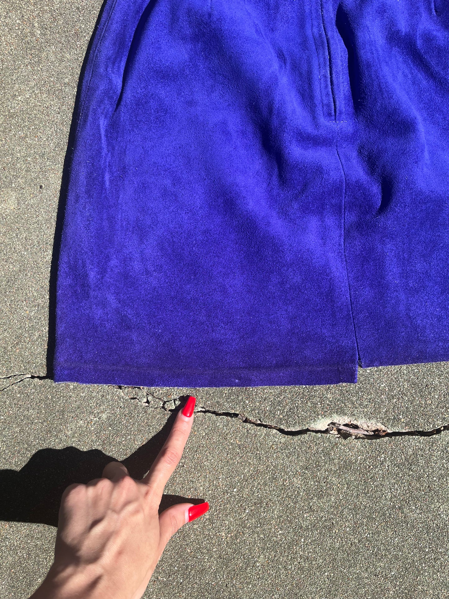 1980s Indigo Suede Skirt