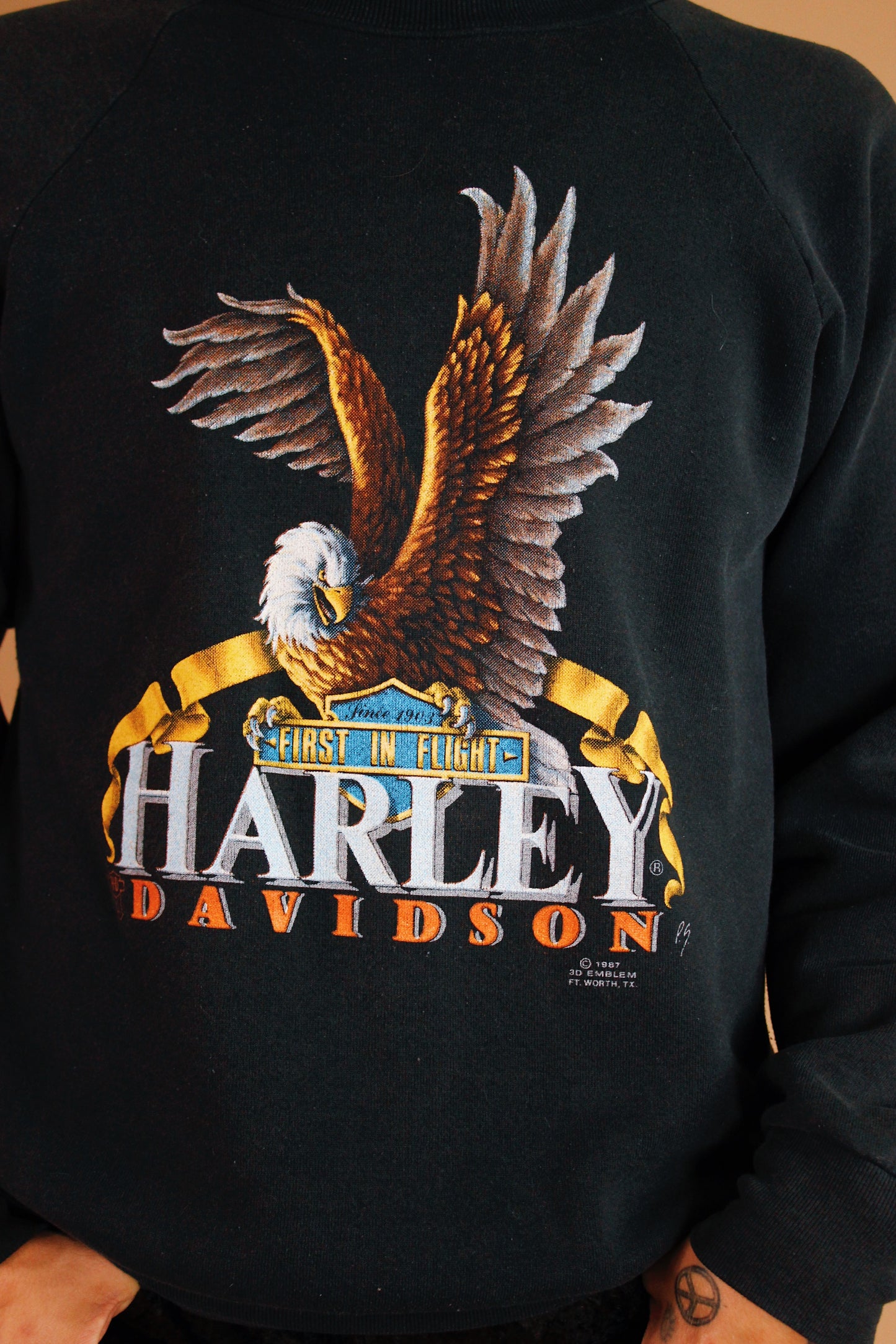 1980s Harley 3D Emblem Sweatshirt