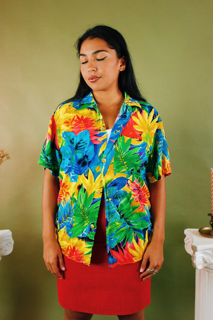 1990s Tropic Button Up