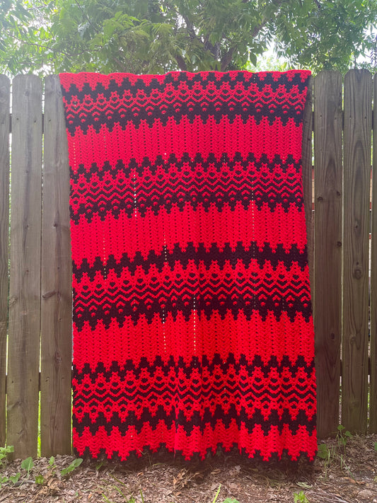 Gothic Hand Knit Throw Blanket