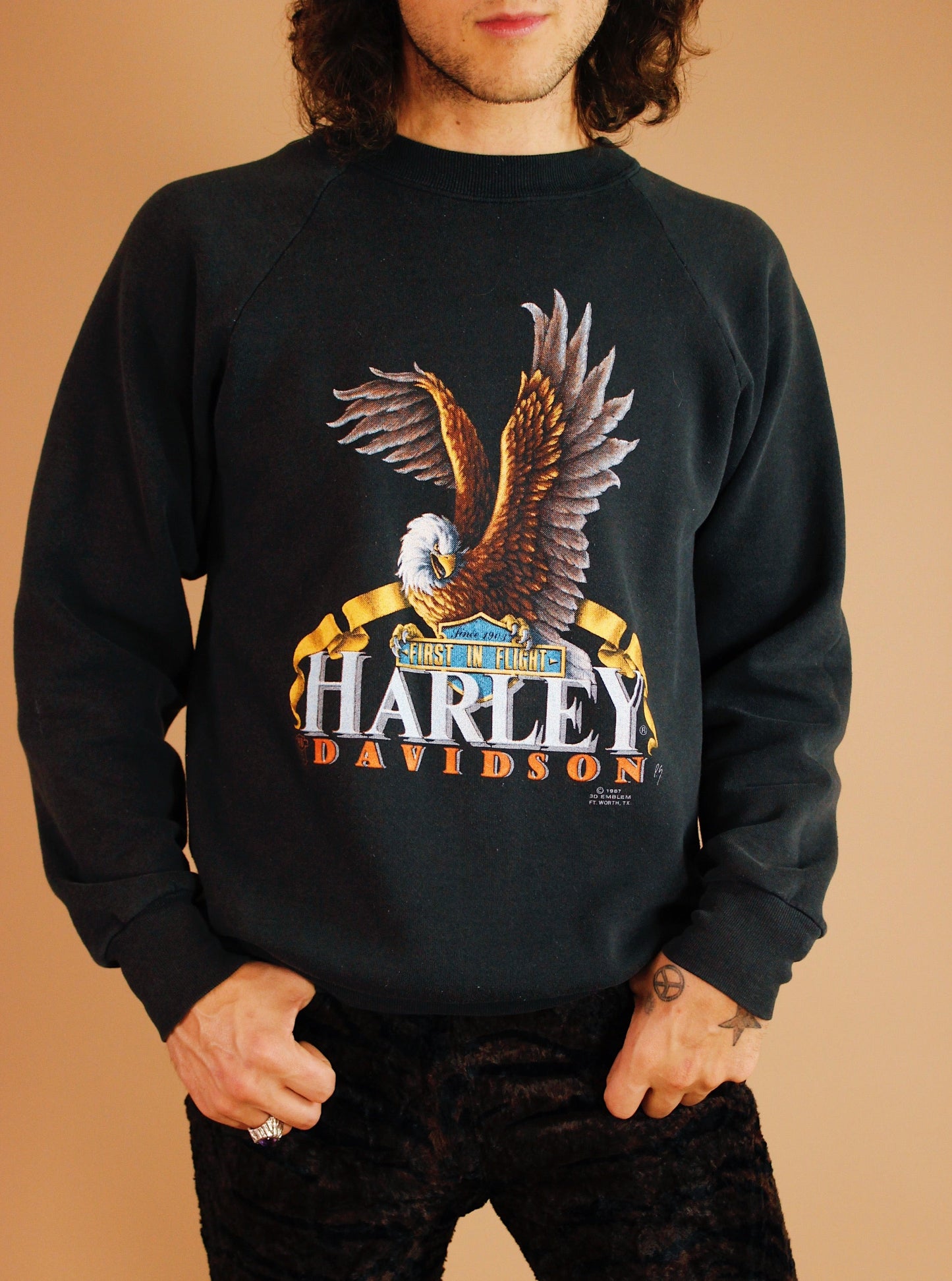 1980s Harley 3D Emblem Sweatshirt