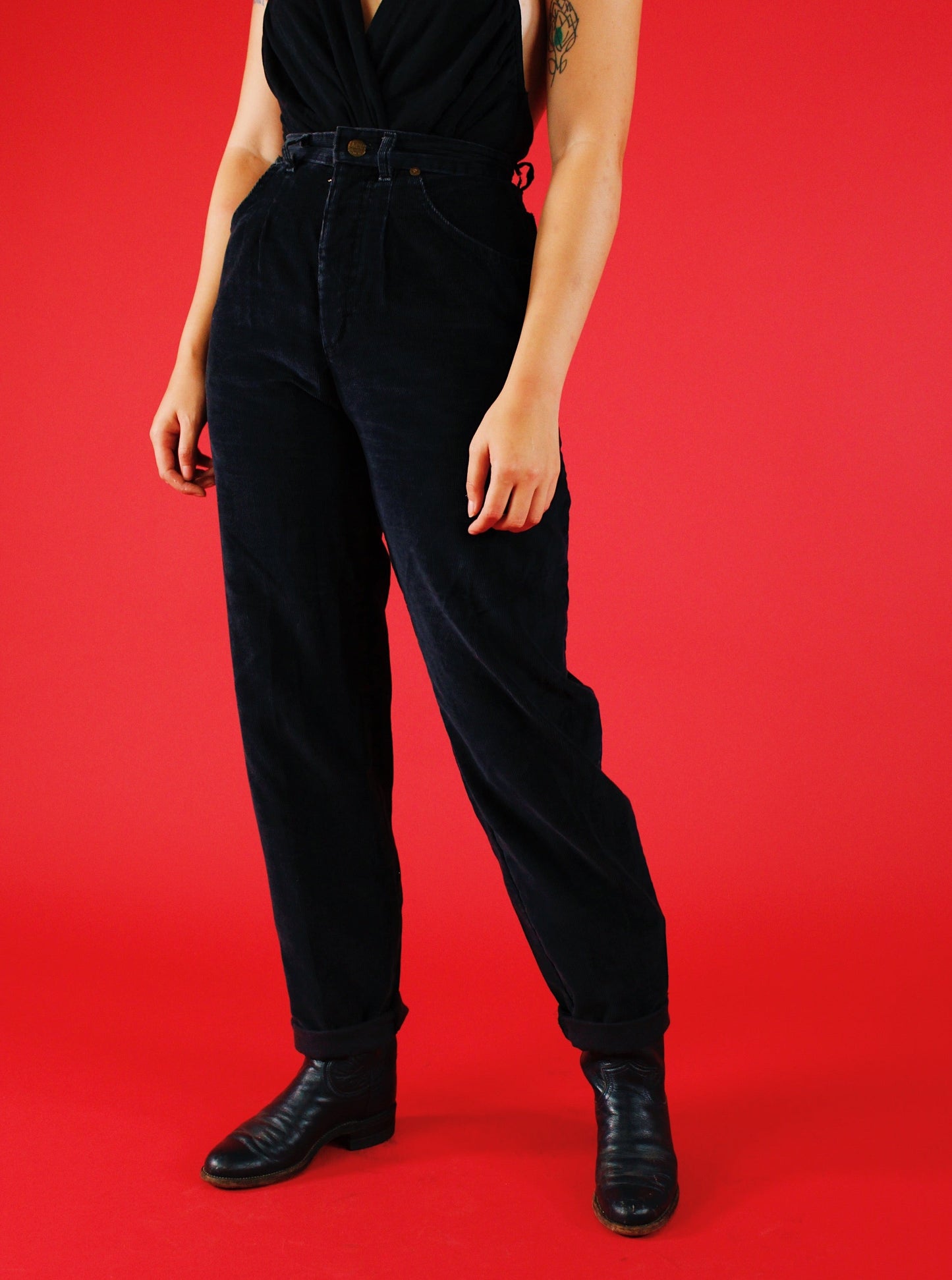1980s Black Corduroy Lee Jeans