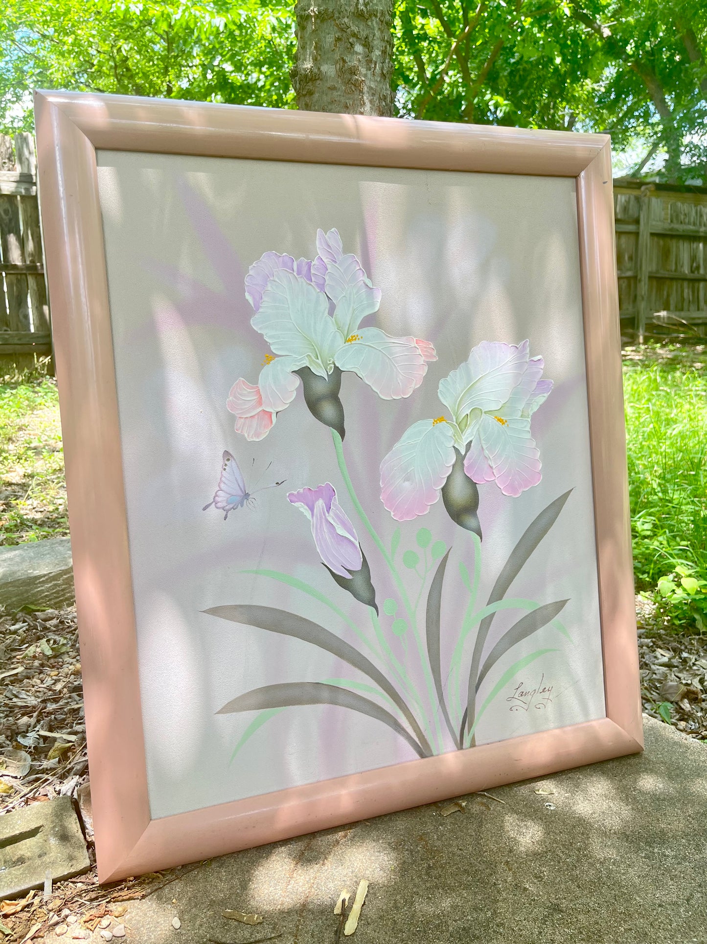 1980s Vaporwave Pastel Iris Oil Painting *LOCAL PICKUP ONLY*
