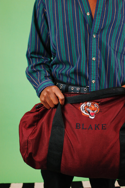 1990s Maroon Tiger Duffel