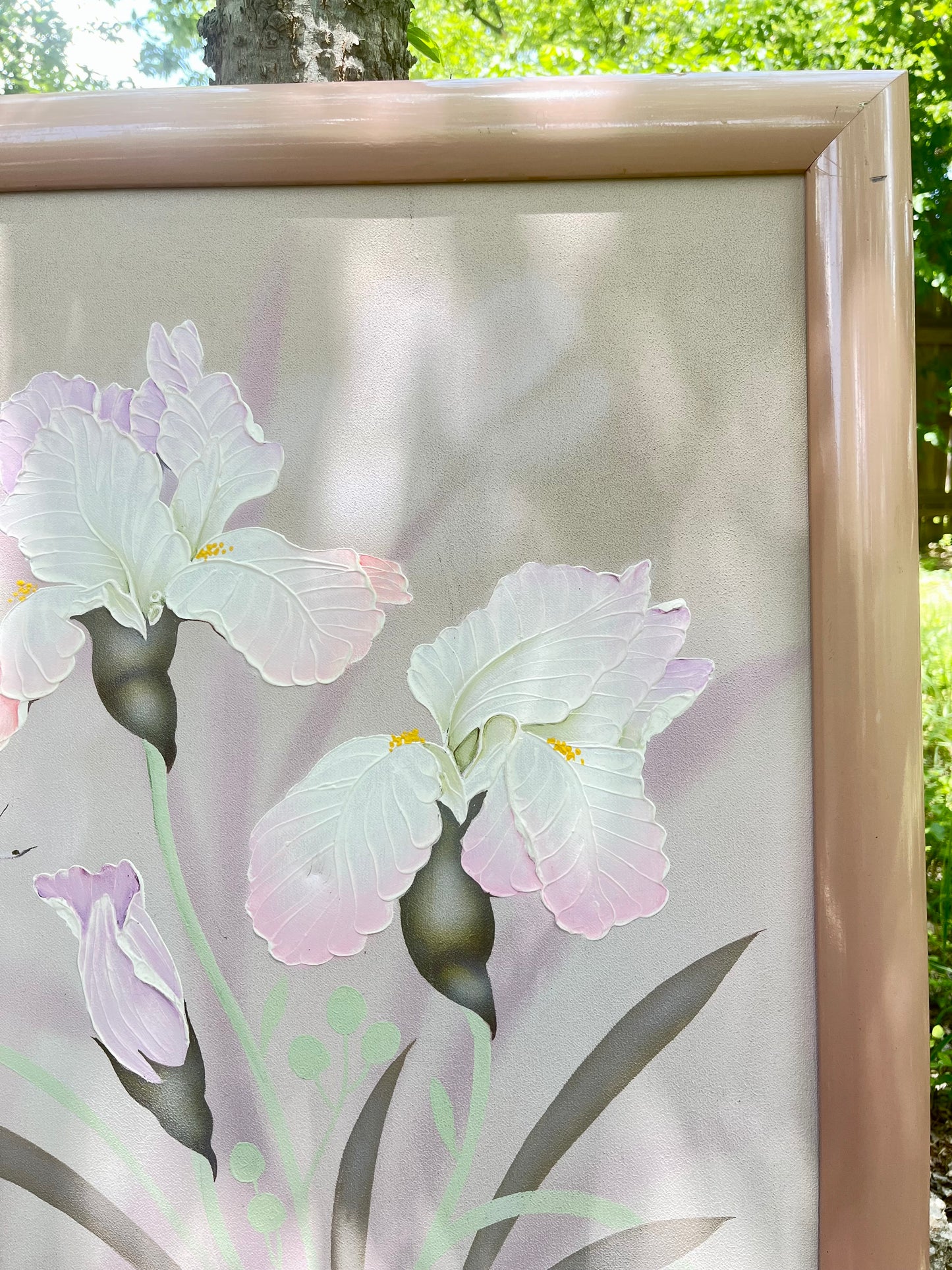 1980s Vaporwave Pastel Iris Oil Painting *LOCAL PICKUP ONLY*