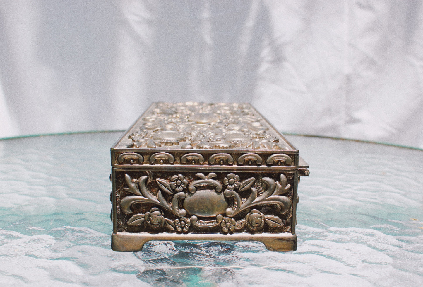1990s Silver Plated Jewelry Box
