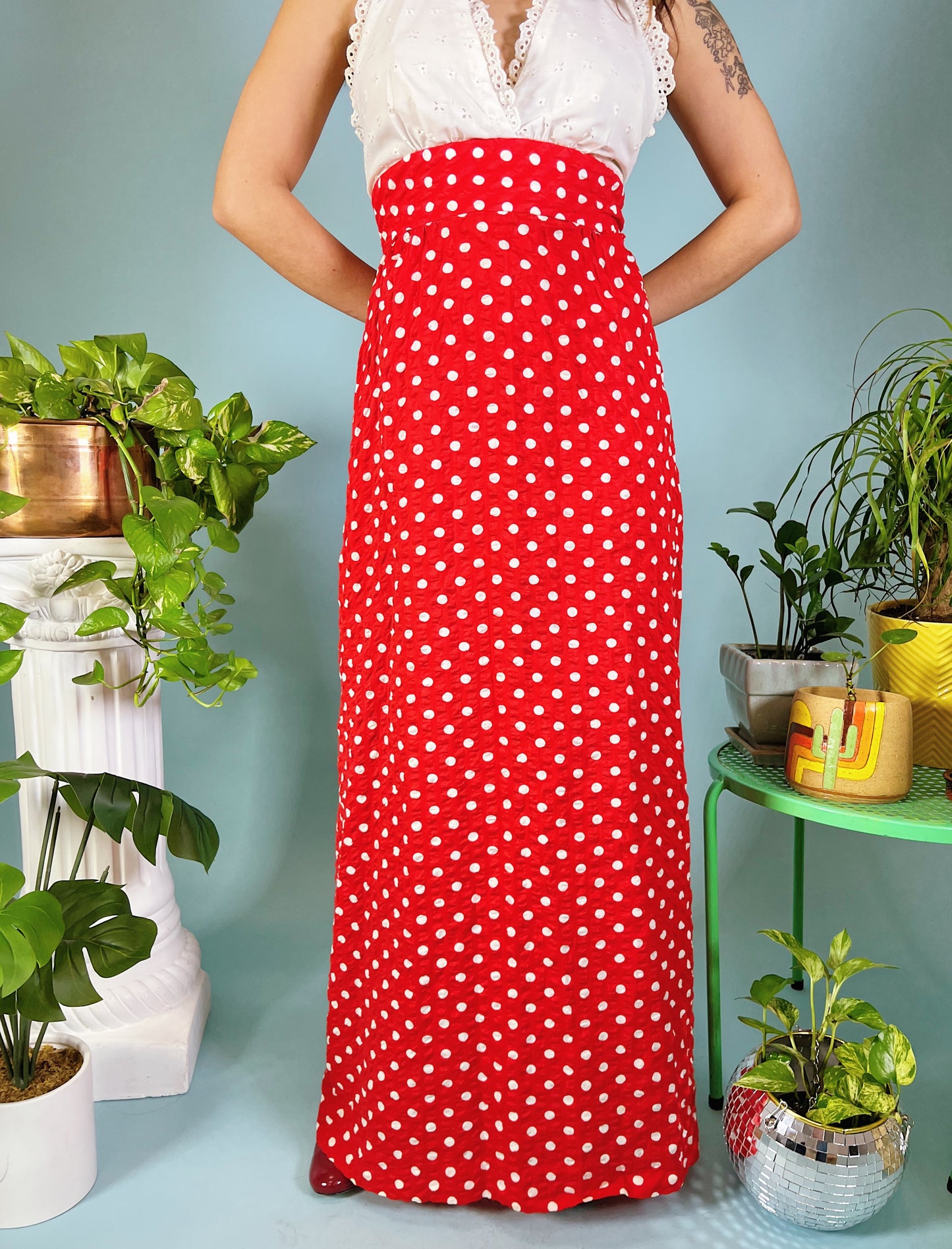 1970s Cherry Pie Halter Dress