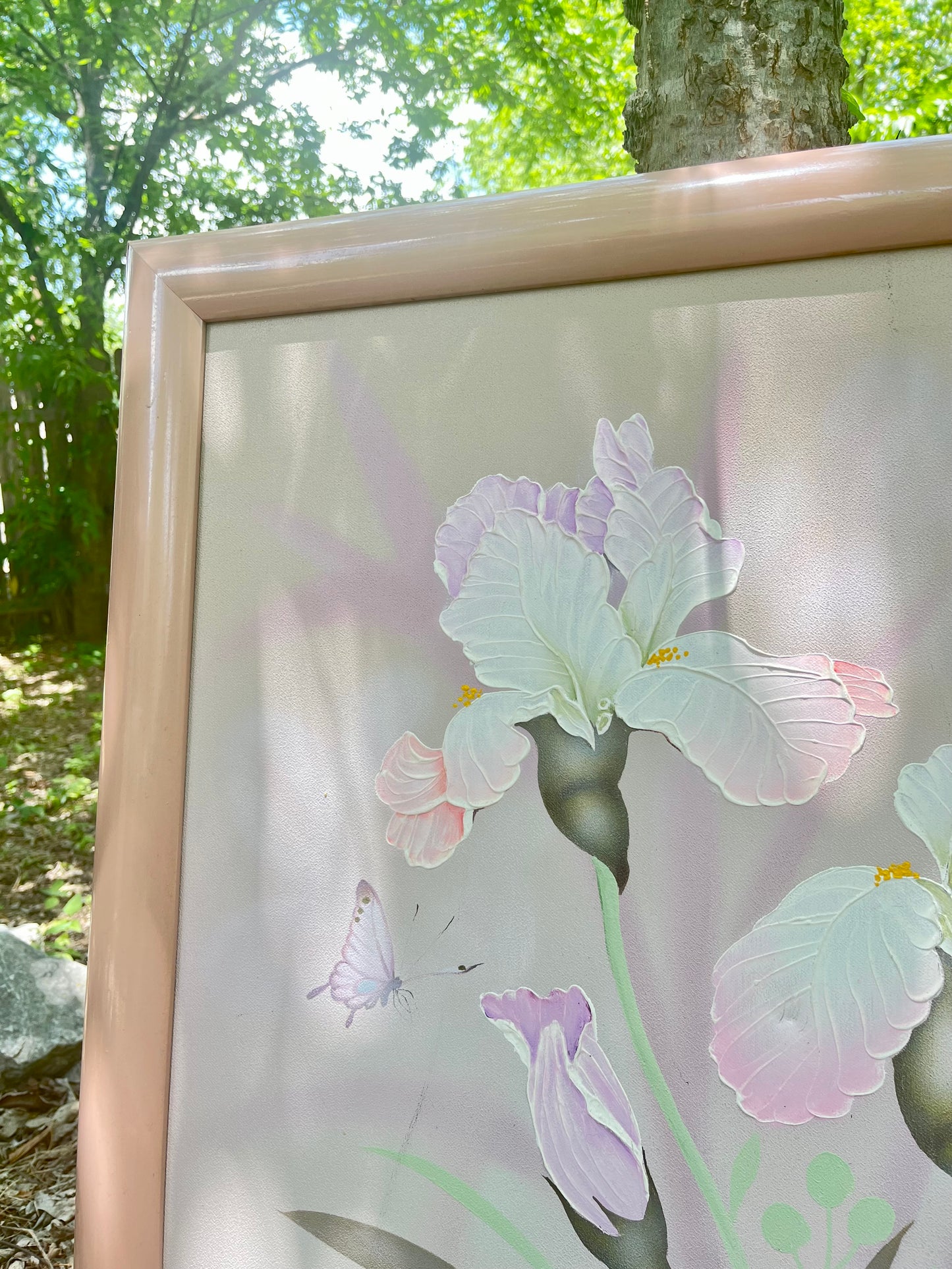 1980s Vaporwave Pastel Iris Oil Painting *LOCAL PICKUP ONLY*