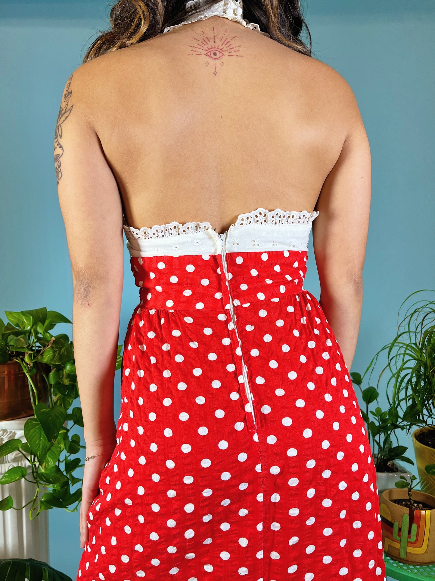 1970s Cherry Pie Halter Dress