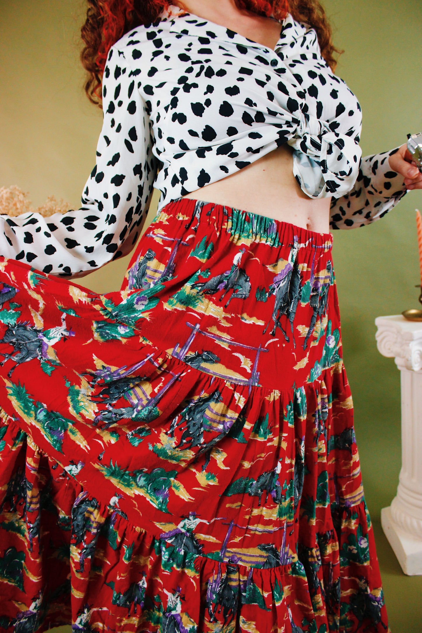 1990s Cowgirl Maxi Skirt