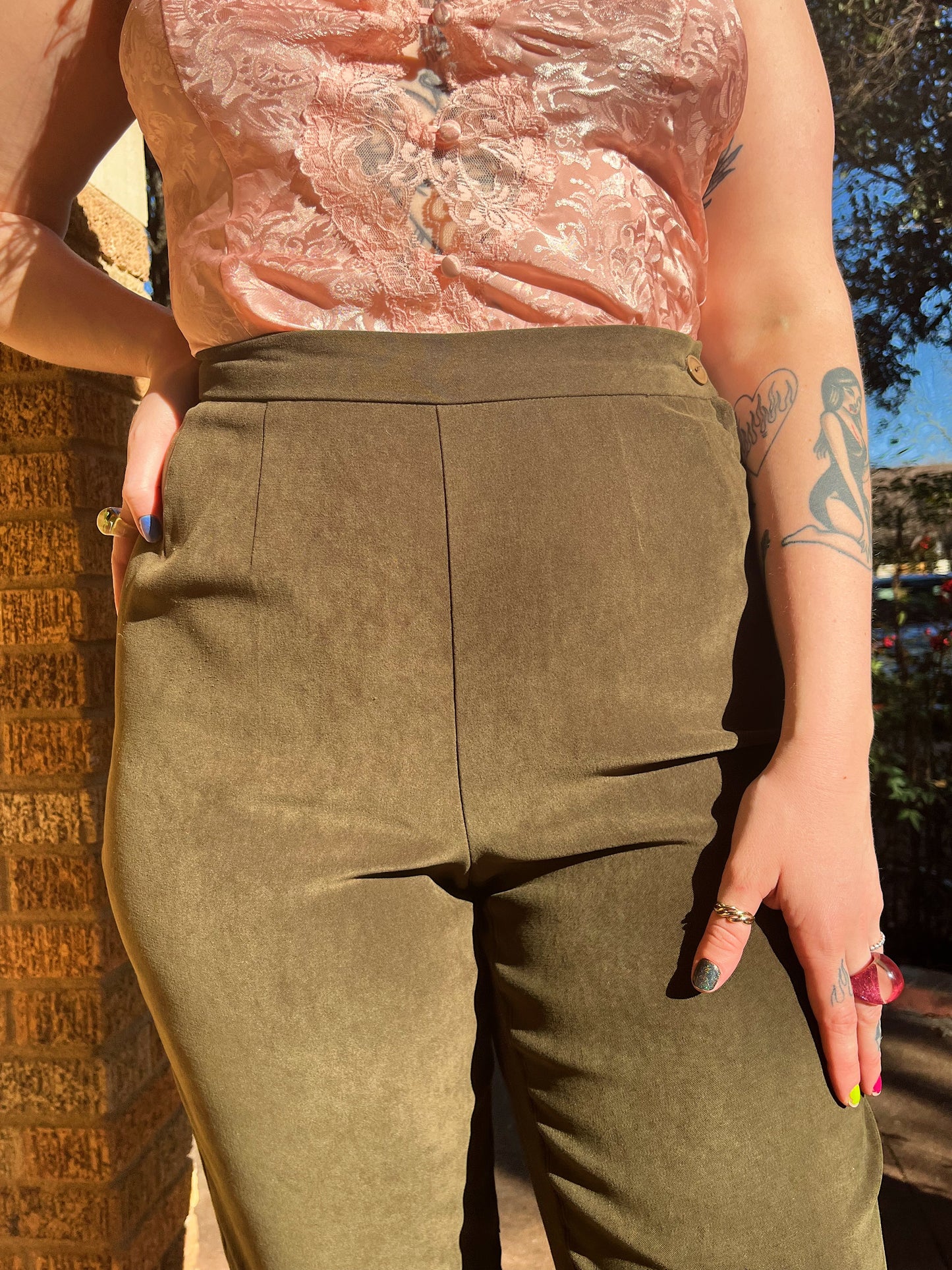 1990s Olive Green Trousers