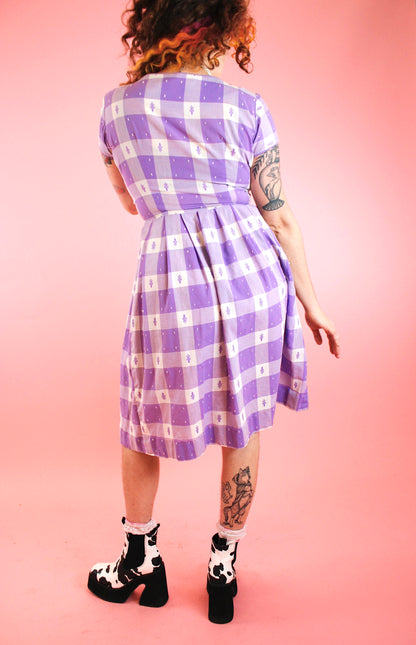 1950s Lavender Picnic Dress