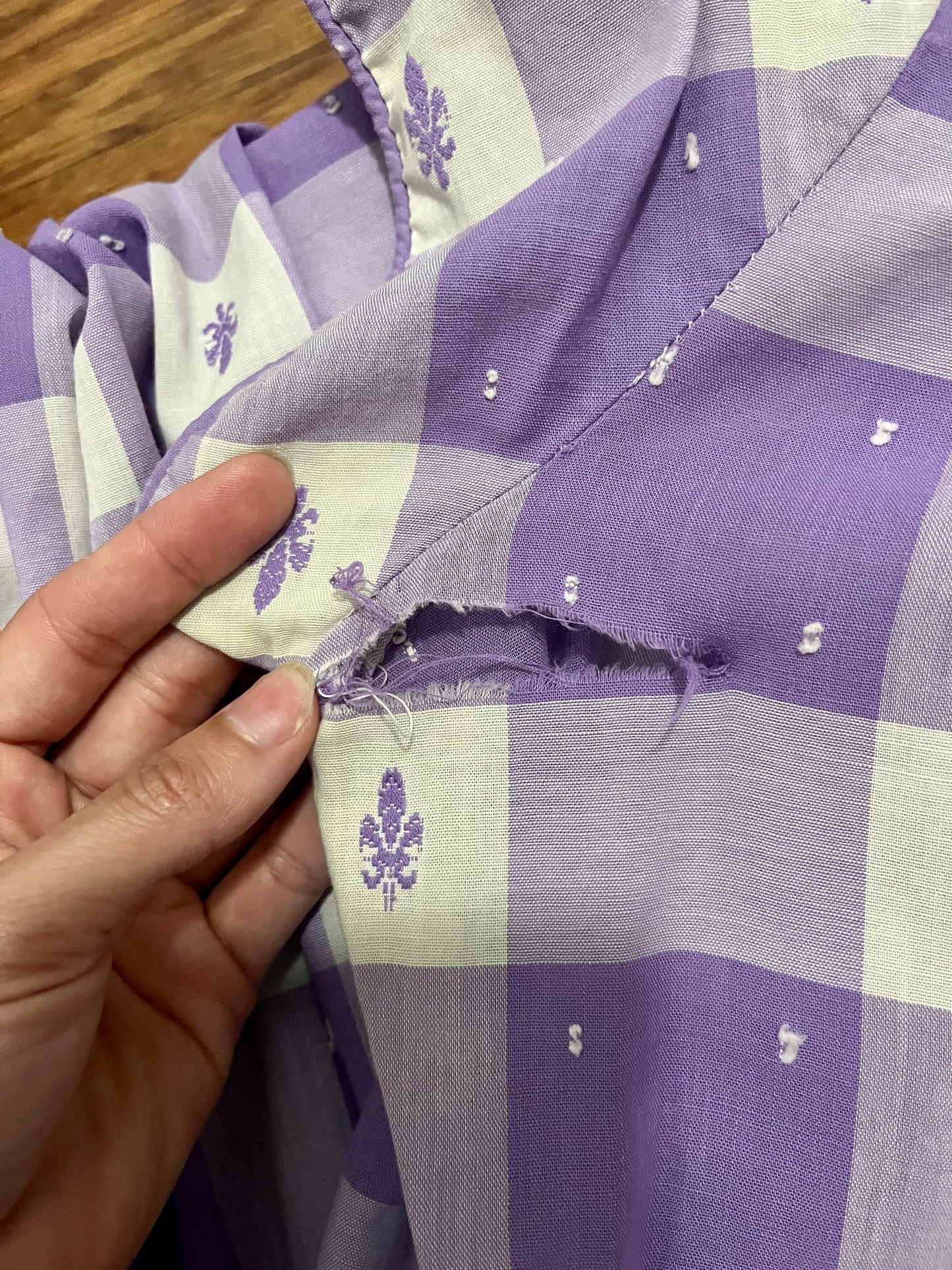 1950s Lavender Picnic Dress