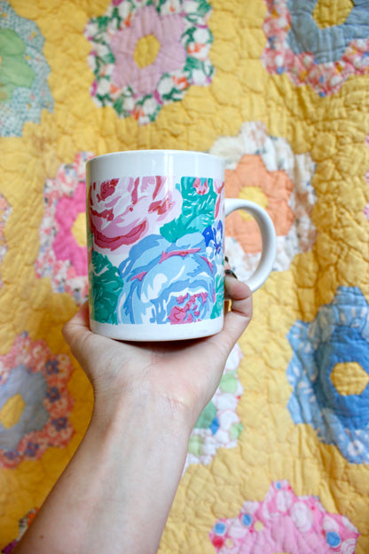 1980s Pastel Floral Mug