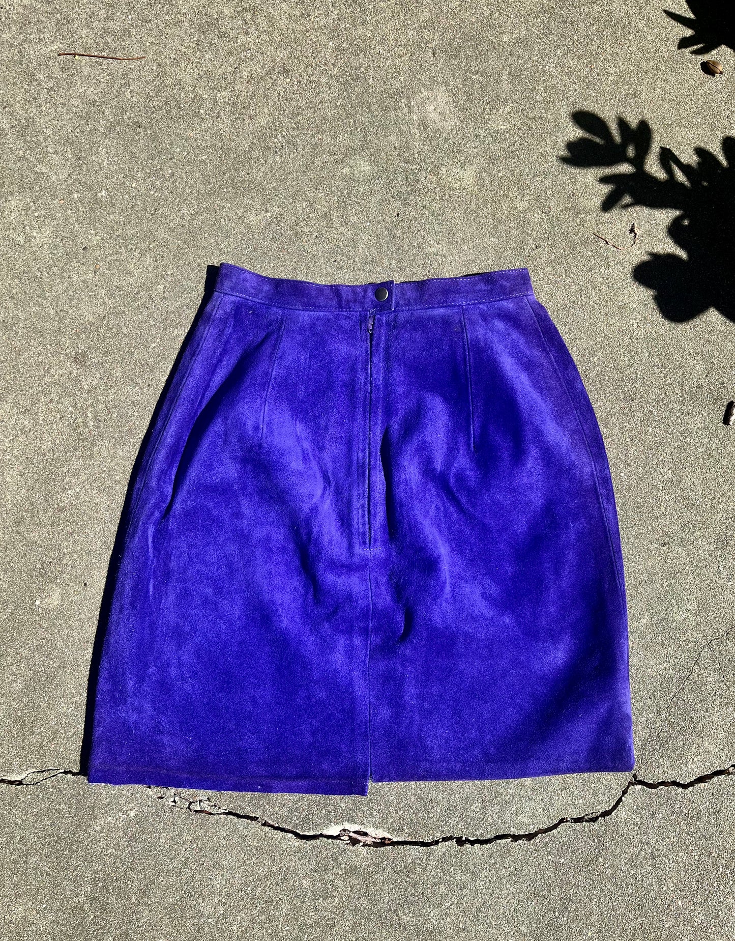 1980s Indigo Suede Skirt