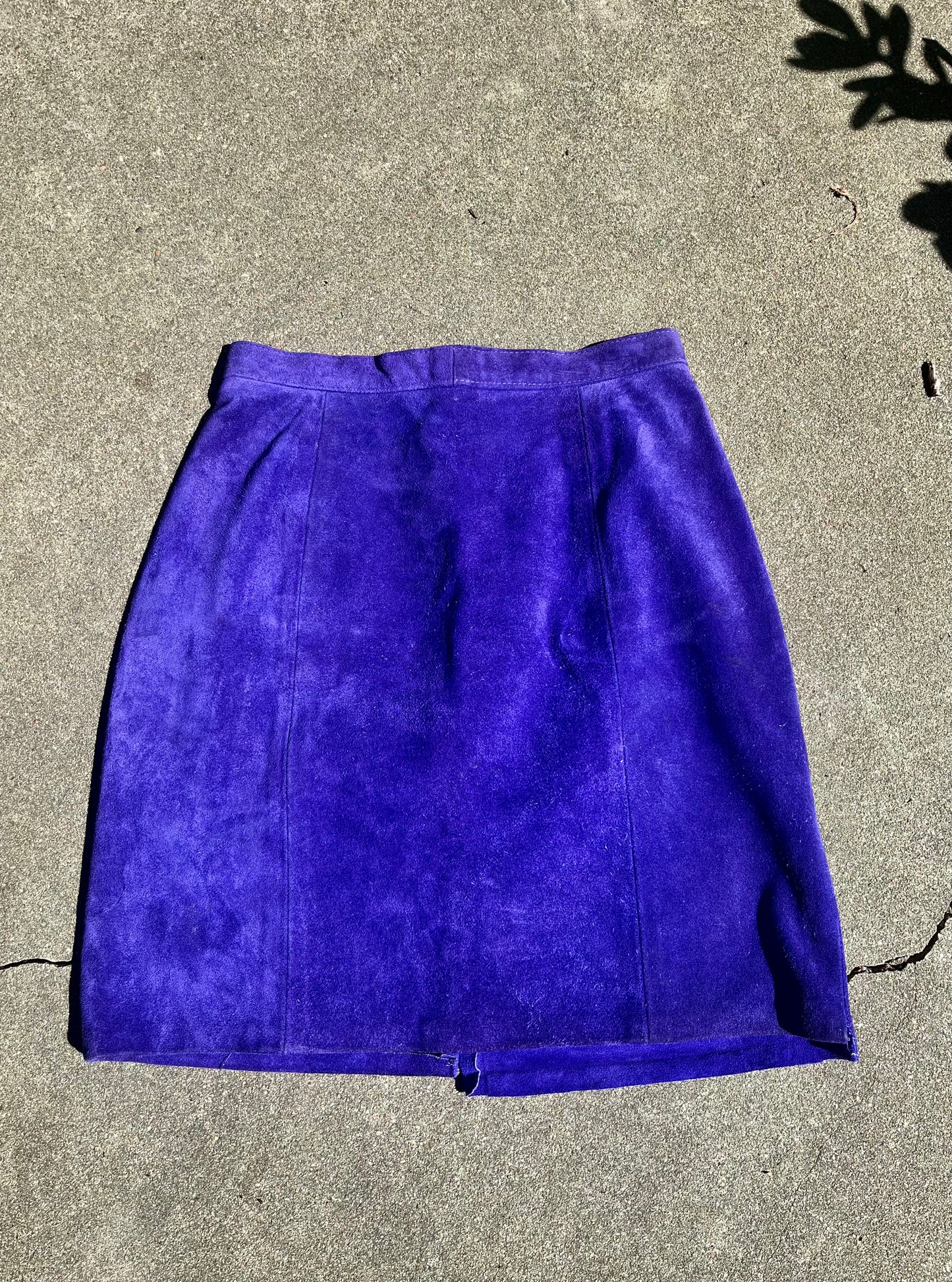 1980s Indigo Suede Skirt