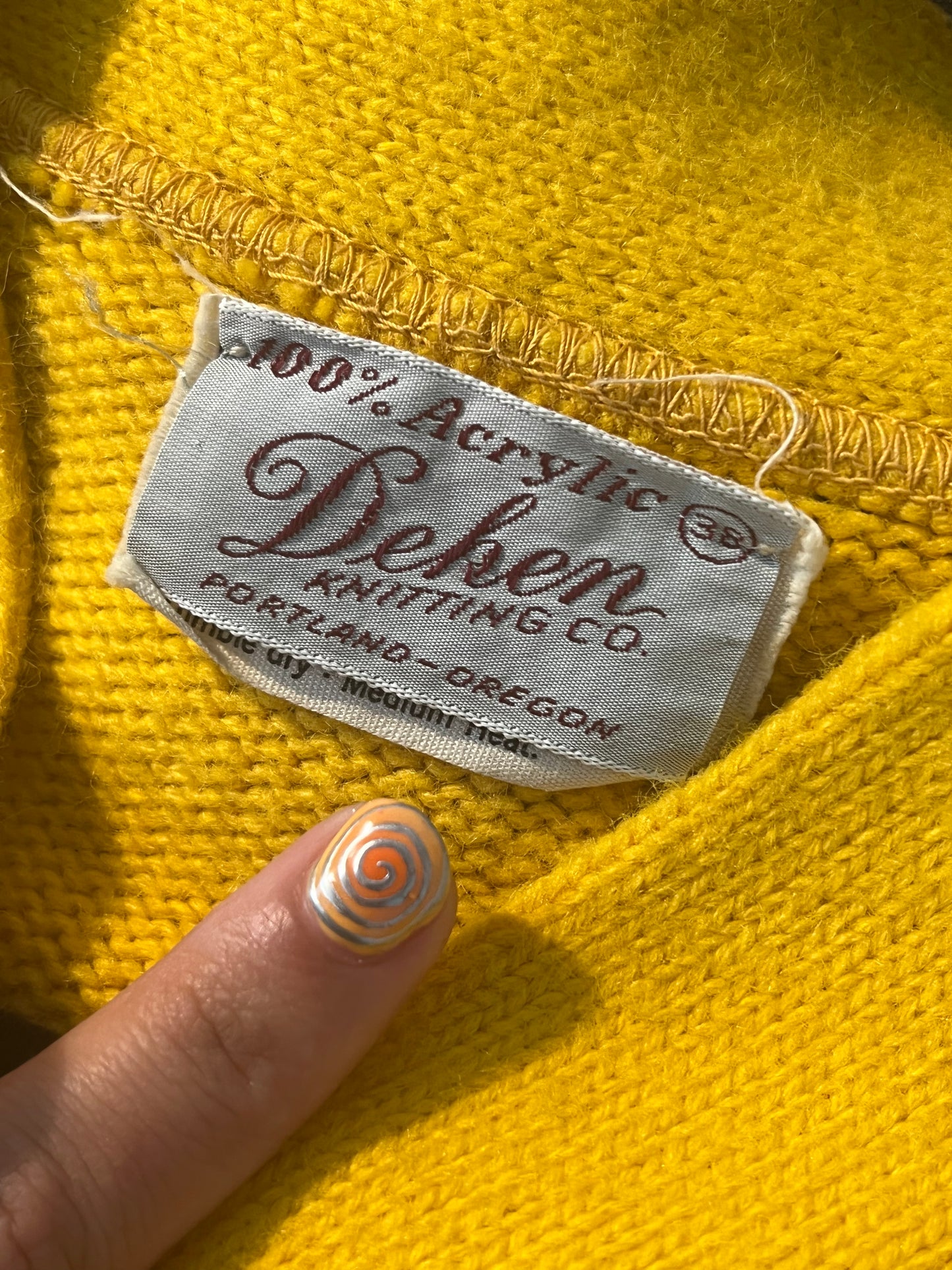 1970s Mustard Varsity Cardigan