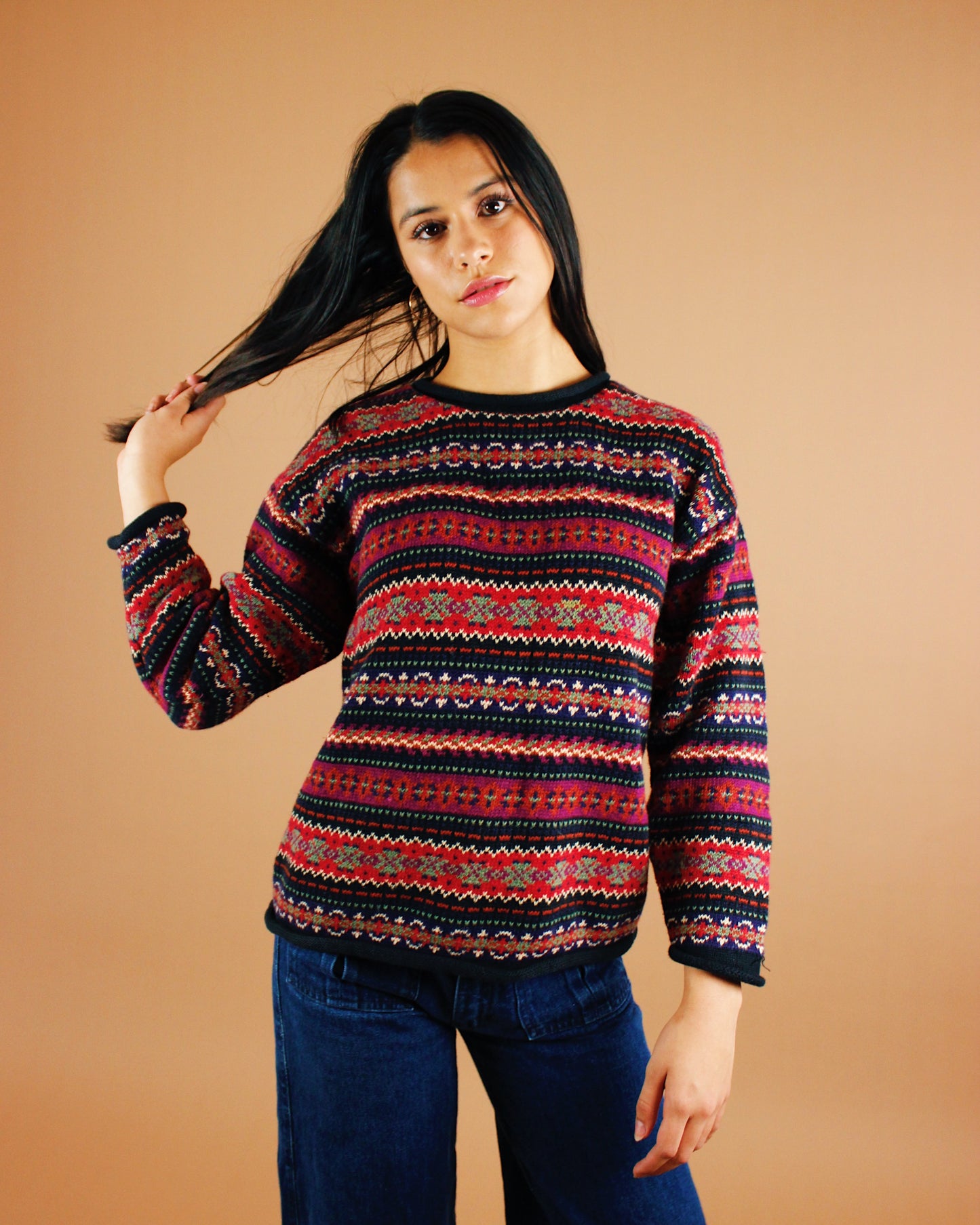 1990s Crimson Knit Sweater [XS-S]