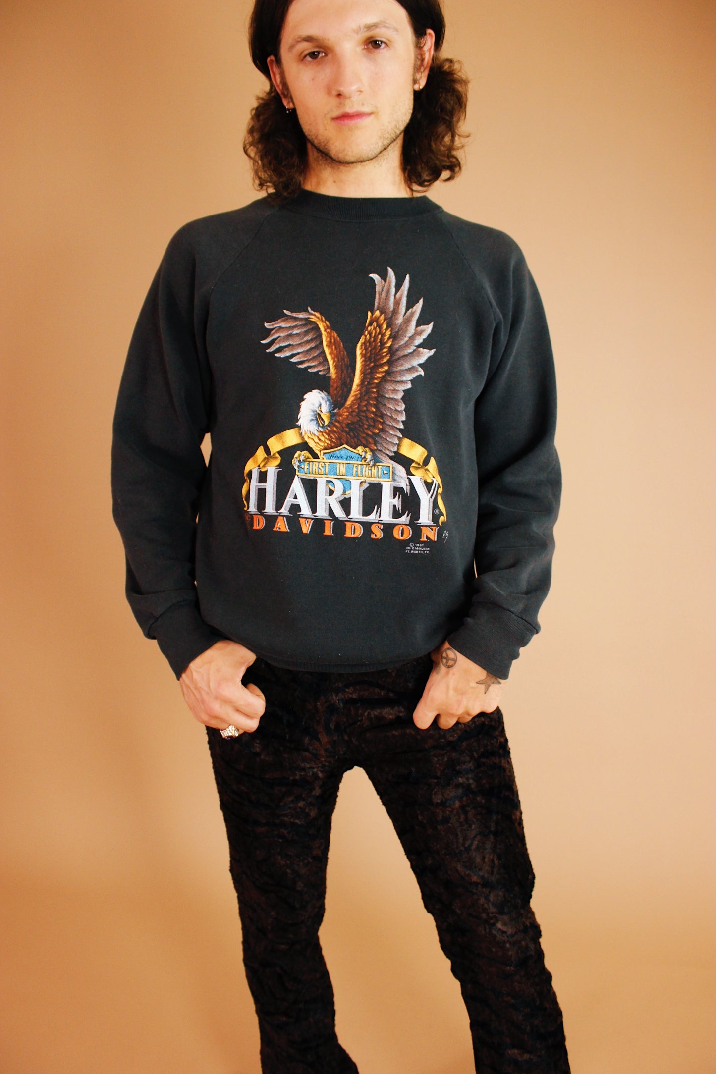 1980s Harley 3D Emblem Sweatshirt