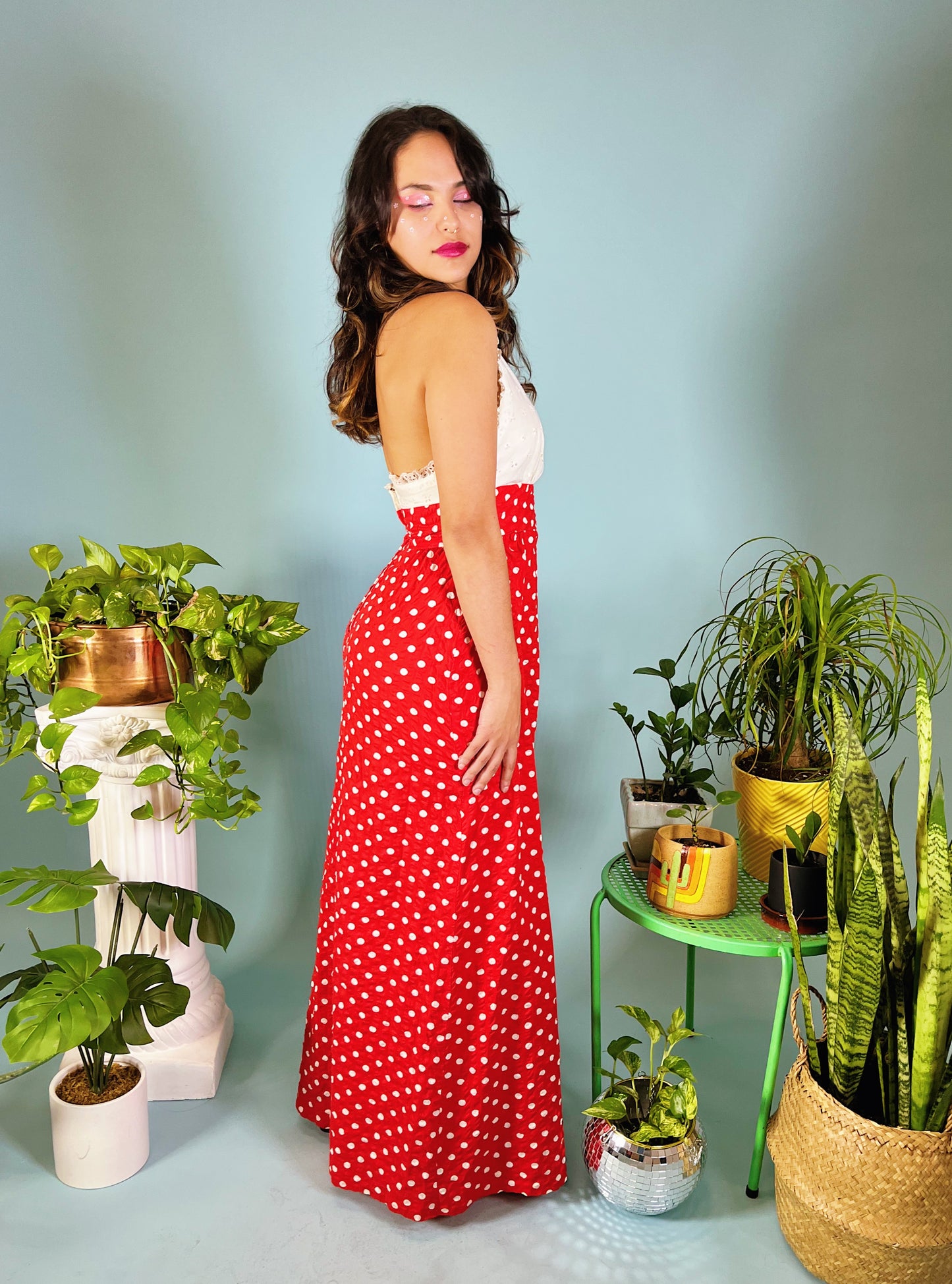 1970s Cherry Pie Halter Dress